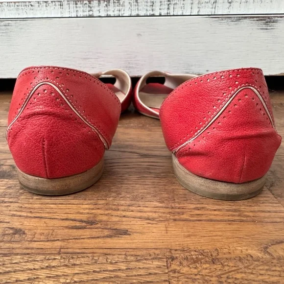 Salvatore Ferragamo D'Orsay Leather Lasercut Flats Women's Size 9.5 B S - Picture 7 of 9